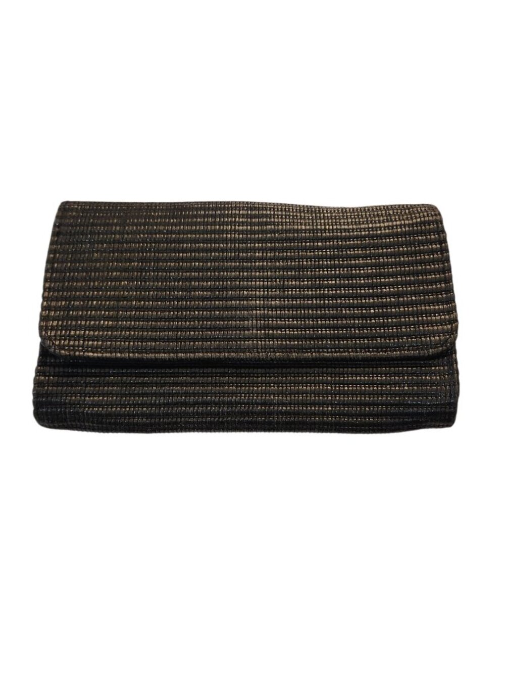 H&M Black Rattan Clutch Woven Textured Purse